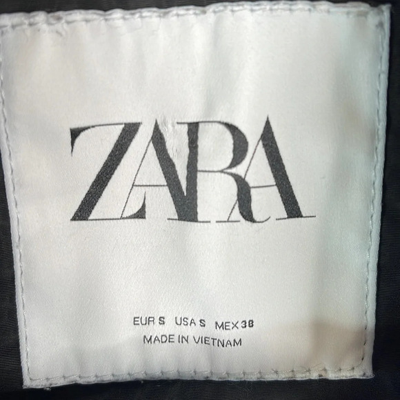 ZARA Black Moto Jacket Pockets Lightweight Zip Front Baddie *As is* Size S - Picture 7 of 11
